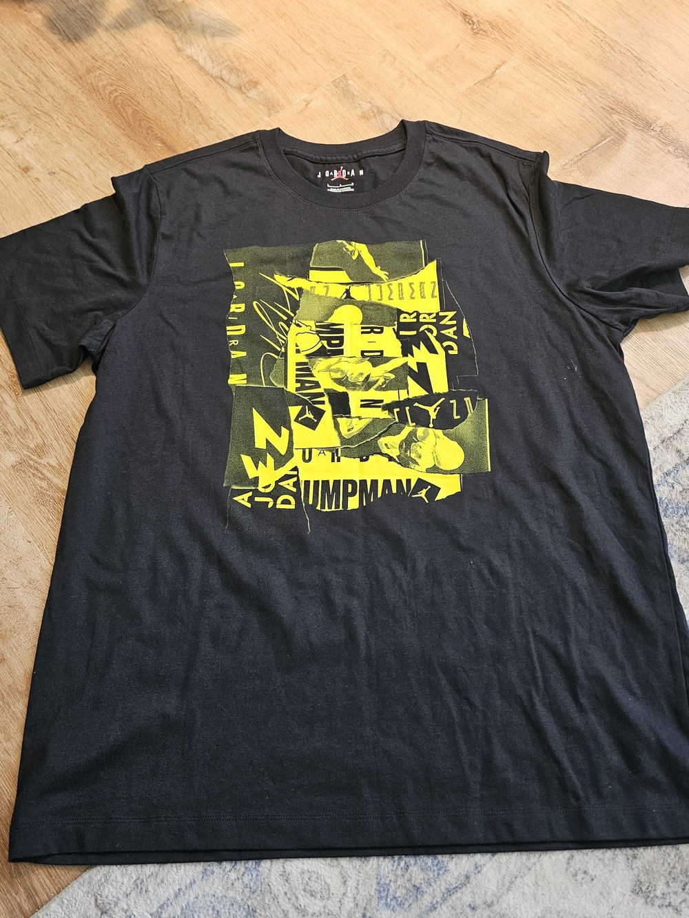 Jordan Black Short-Sleeve Tee with Yellow Graphic